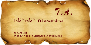Törő Alexandra névjegykártya